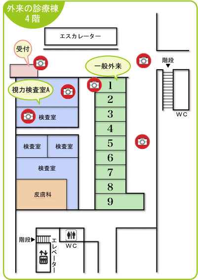 外来診療棟、案内図 外来診療棟、案内図